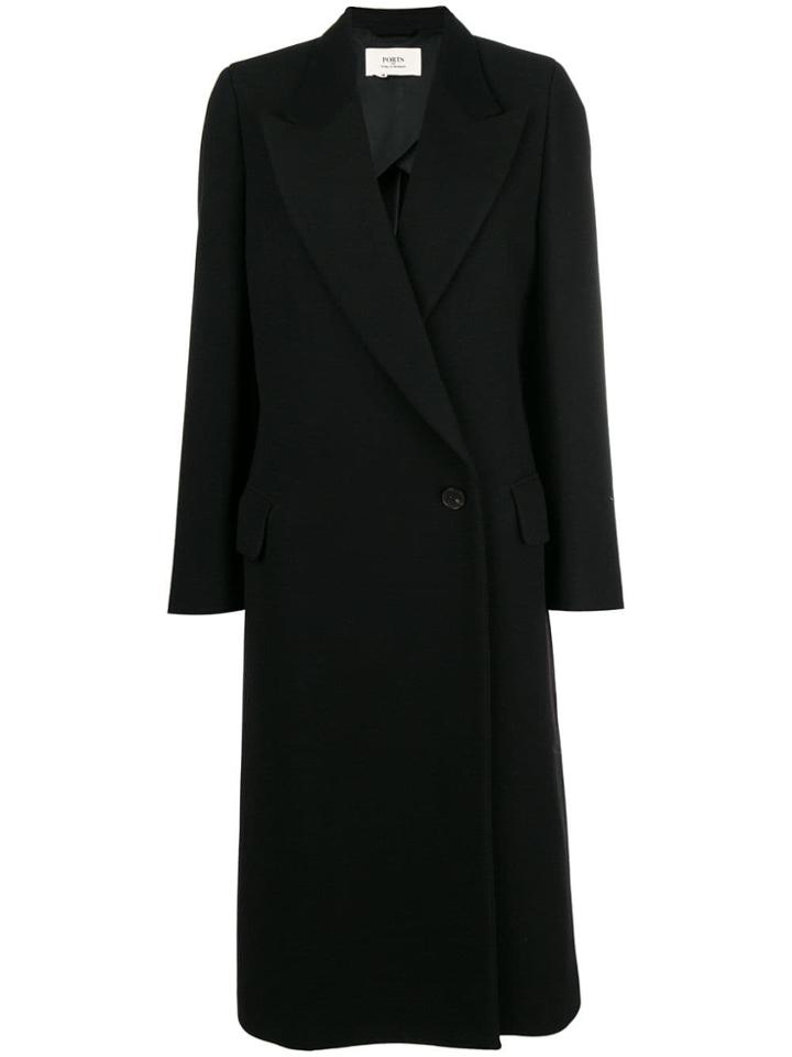 Ports 1961 Classic Single Breasted Coat - Black
