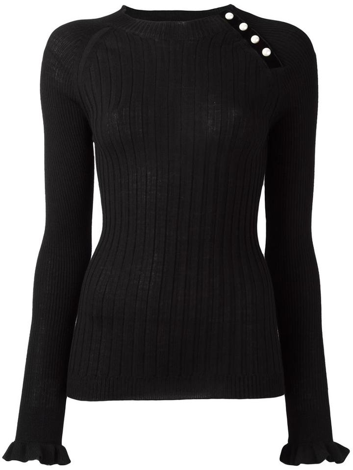 Philosophy Di Lorenzo Serafini Ribbed Jumper, Women's, Size: 46, Black, Virgin Wool/polyamide