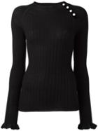 Philosophy Di Lorenzo Serafini Ribbed Jumper, Women's, Size: 46, Black, Virgin Wool/polyamide