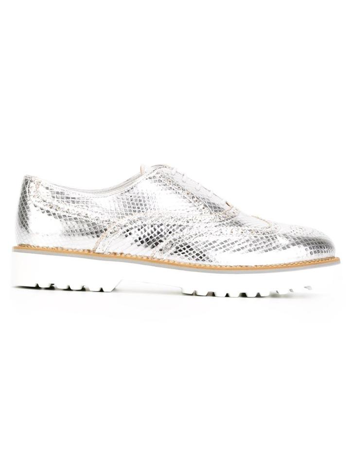 Hogan Metallic Brogues, Women's, Size: 35.5, Grey, Leather/rubber