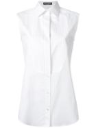Dolce & Gabbana Piped Sleeveless Shirt, Women's, Size: 42, White, Cotton