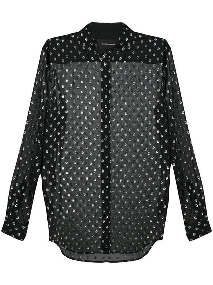 Robert Rodriguez Studio Polka Dots Blouse - Black