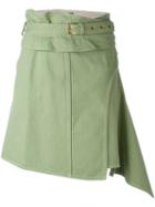 Isabel Marant - Asymmetric Paneled Dress - Women - Cotton - 38, Green, Cotton