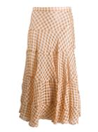 Isa Arfen Tiered Checked Skirt - Neutrals