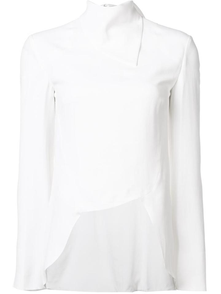 Antonio Berardi Tied Neck Angular Blouse, Women's, Size: 42, White, Rayon/acetate