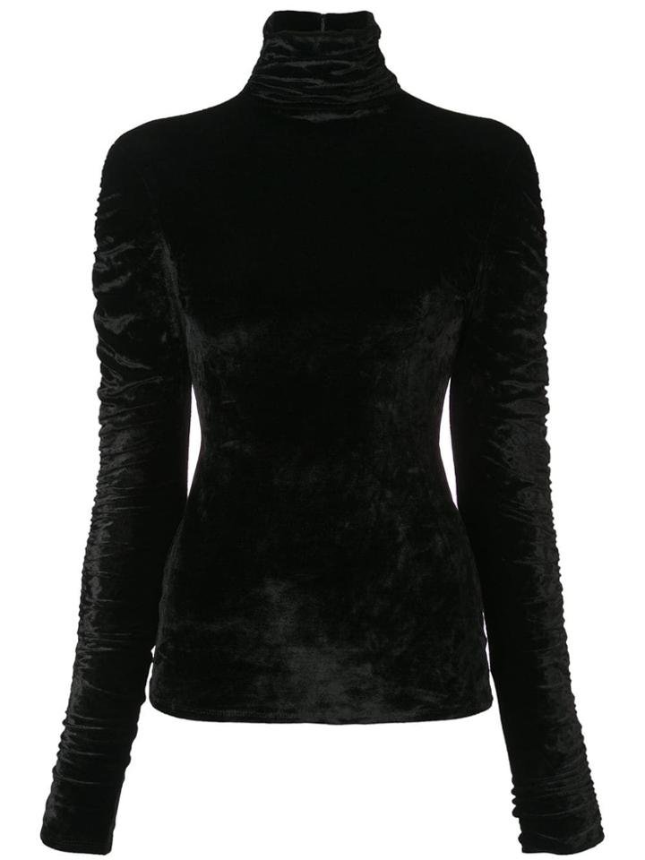 Josie Natori Stretch Velvet Top - Black