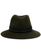 Maison Michel 'henrietta' Fedora Hat, Women's, Size: Small, Green, Wool/rabbit Fur Felt