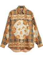 Burberry Archive Scarf Print Silk Shirt - Yellow & Orange