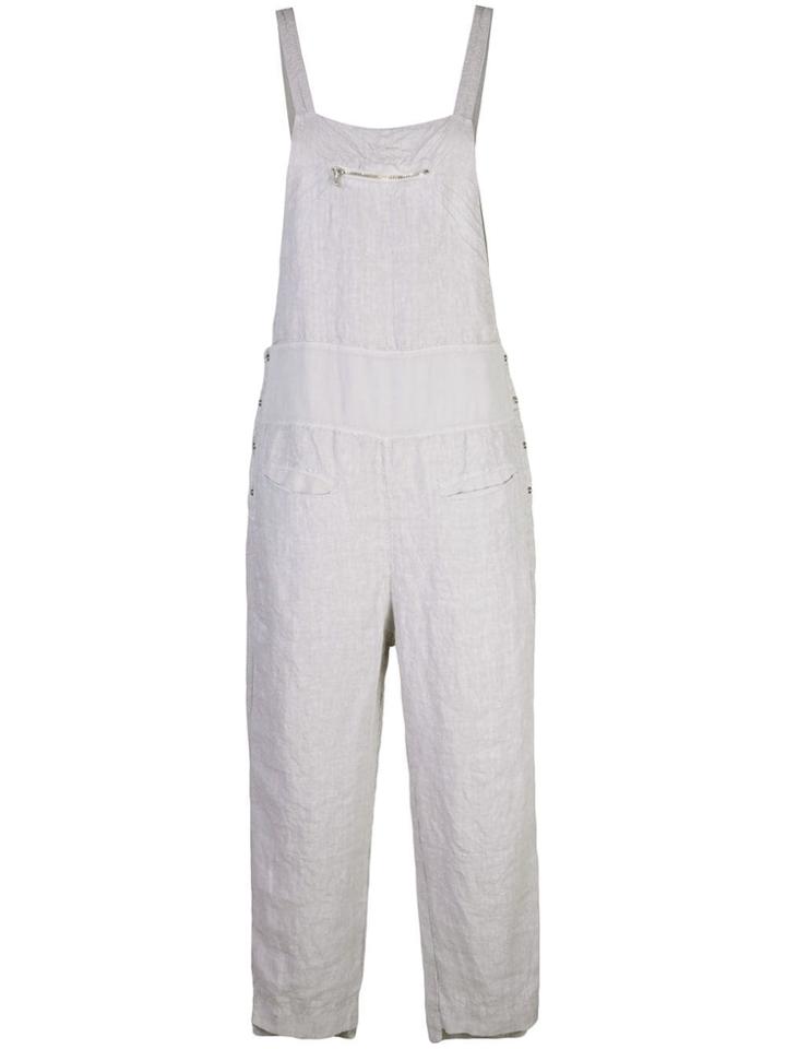 Transit Front Zip Pocket Dungarees - Silver