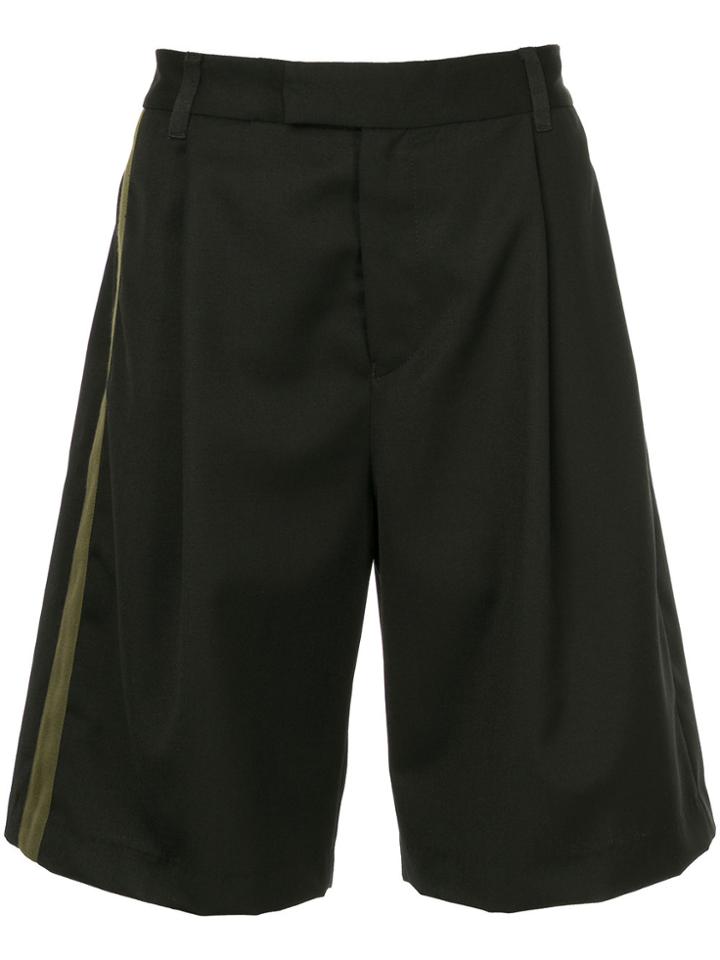 Public School Oversized Single Stripe Shorts - Black