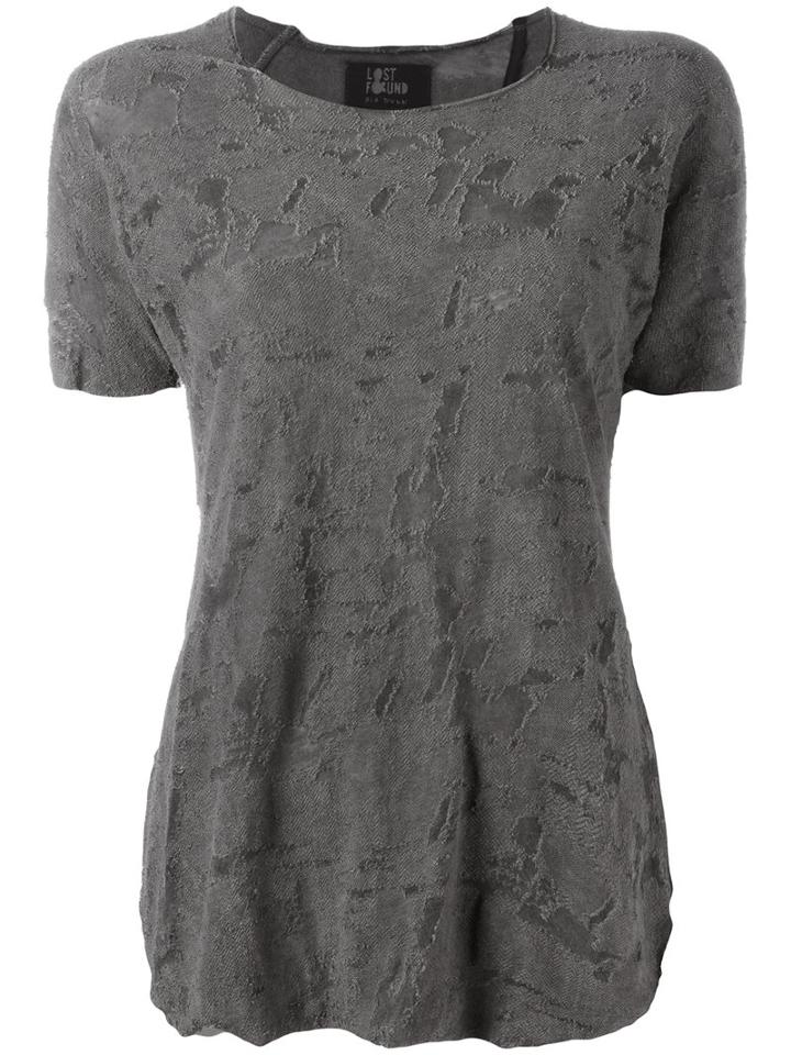 Lost & Found Ria Dunn Distressed Effect T-shirt, Women's, Size: Medium, Grey, Cotton