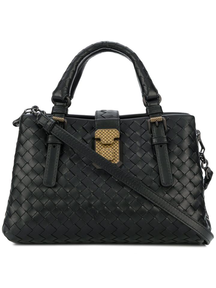 Bottega Veneta Roma Mini Double Handle Bag - Black