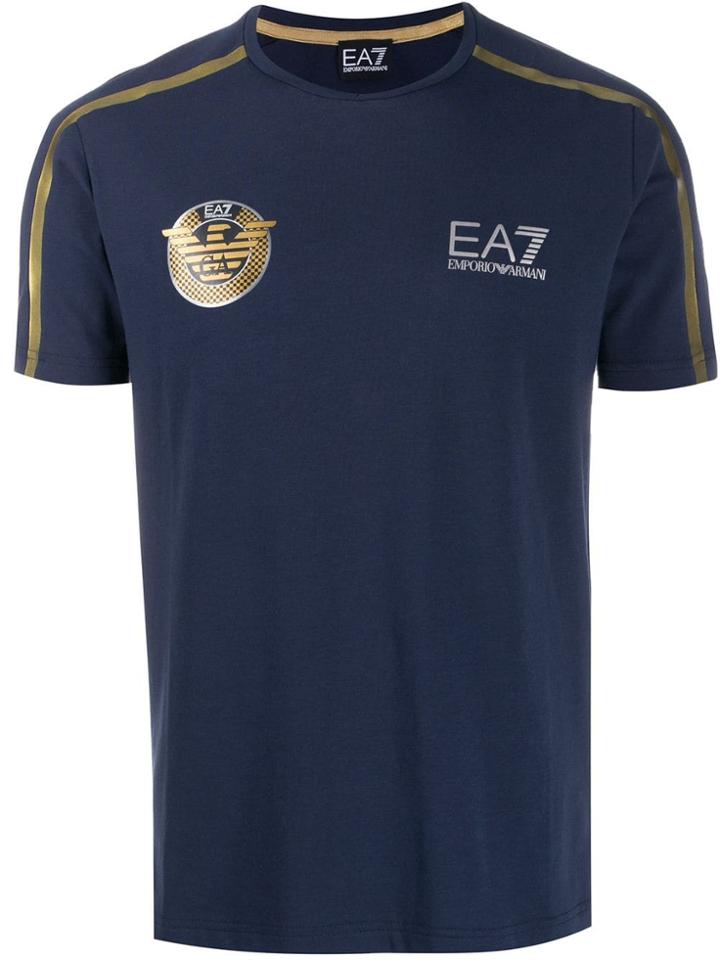 Ea7 Emporio Armani Football Style T-shirt - Blue