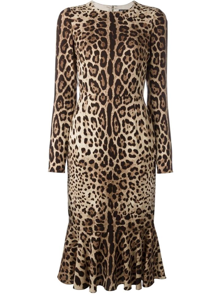 Dolce & Gabbana Leopard Print Dress - Nude & Neutrals