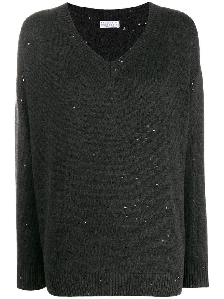 Brunello Cucinelli Sequin Embellished Jumper - Grey