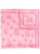 Alexander Mcqueen - Skull Print Scarf - Women - Silk - One Size, Pink/purple, Silk