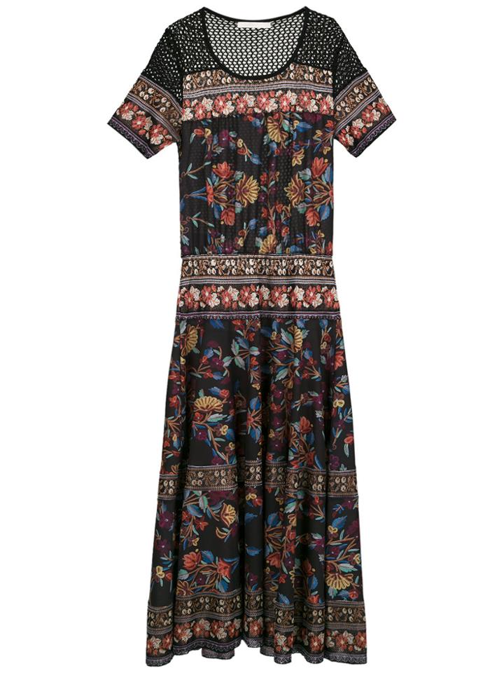 Cecilia Prado Orquídea Floral Midi Dress - Black