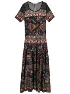 Cecilia Prado Orquídea Floral Midi Dress - Black
