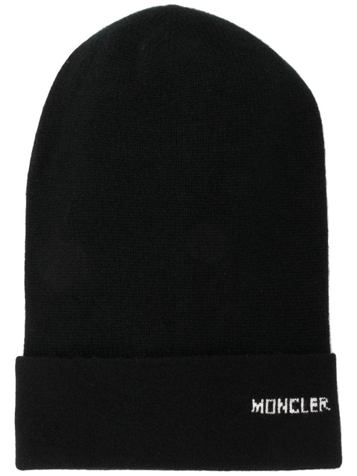 Moncler Logo Beanie - Black