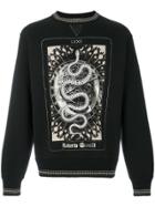 Roberto Cavalli Snake Print Ribbed Sweatshirt - Black