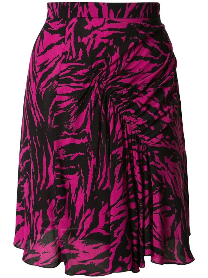 Nº21 Zebra Gathered Mini Skirt - Pink