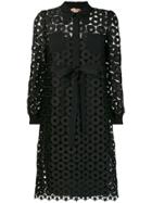 No21 Laser Cut Shirt Dress - Black
