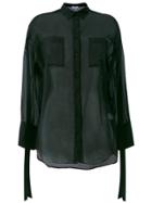 Iro Sheer Strap Detail Shirt - Black