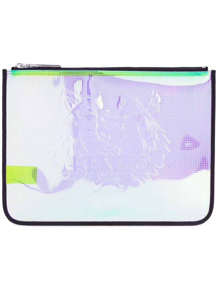 Kenzo Abstract Clutch, Women's, Black, Polyurethane/pvc