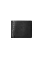 Burberry Perforated Logo Leather Bifold Wallet - Black