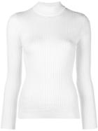 Courrèges Turtleneck Fitted Sweater - White