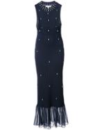 Jonathan Simkhai Knit Pearl Embellished Dress - Blue