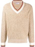 Brunello Cucinelli Stripe Detail Jumper - Neutrals