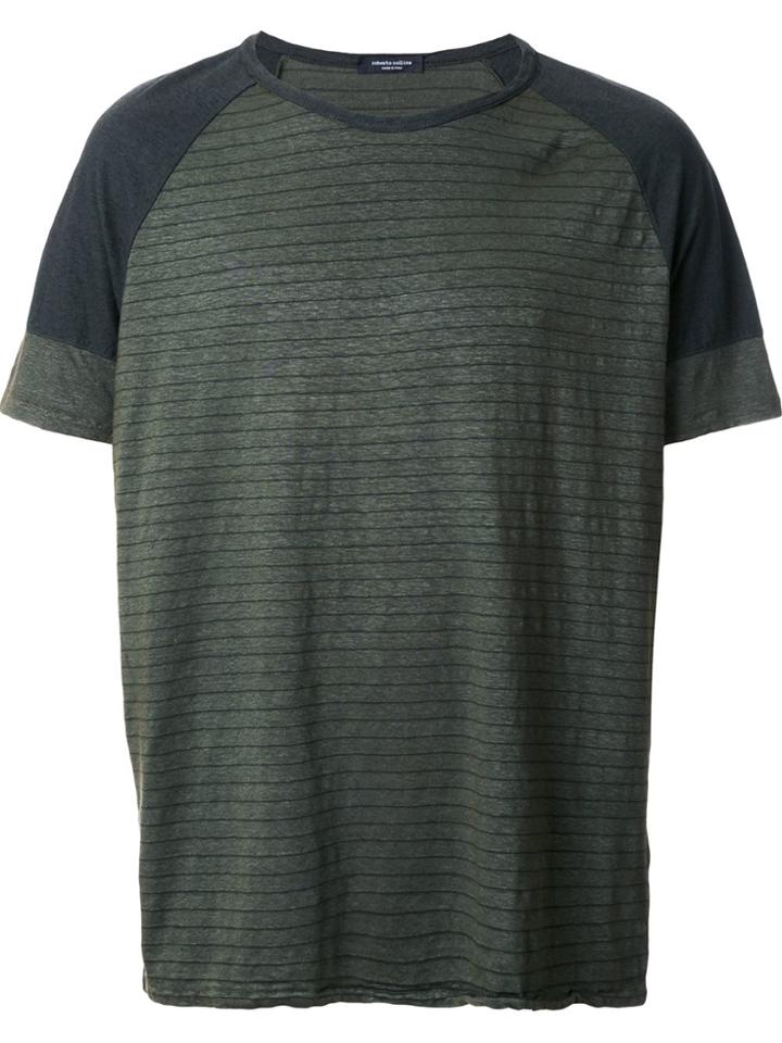Roberto Collina 'overdyed Military' T-shirt - Green
