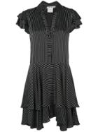 Alice+olivia Tiered Button Down Dress - Black