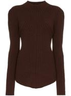 Low Classic Whole Garment Knitted Wool Jumper - Brown