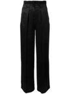 Edun Shiny Twill Trousers, Women's, Size: 0, Black, Acetate/viscose