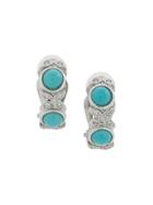 Susan Caplan Vintage 1980s Vintage D'orlan Faux Turquoise Earrings -