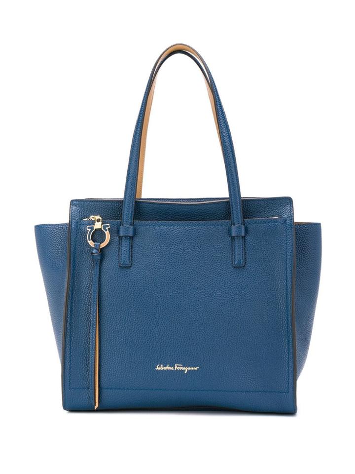 Salvatore Ferragamo Logo Front Tote Bag - Blue