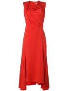 Victoria Beckham Draped Front Midi Dress - Red