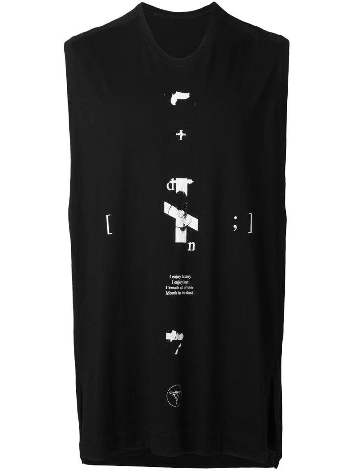 Julius Printed Motif Tank Top, Men's, Size: 2, Black, Cotton/modal
