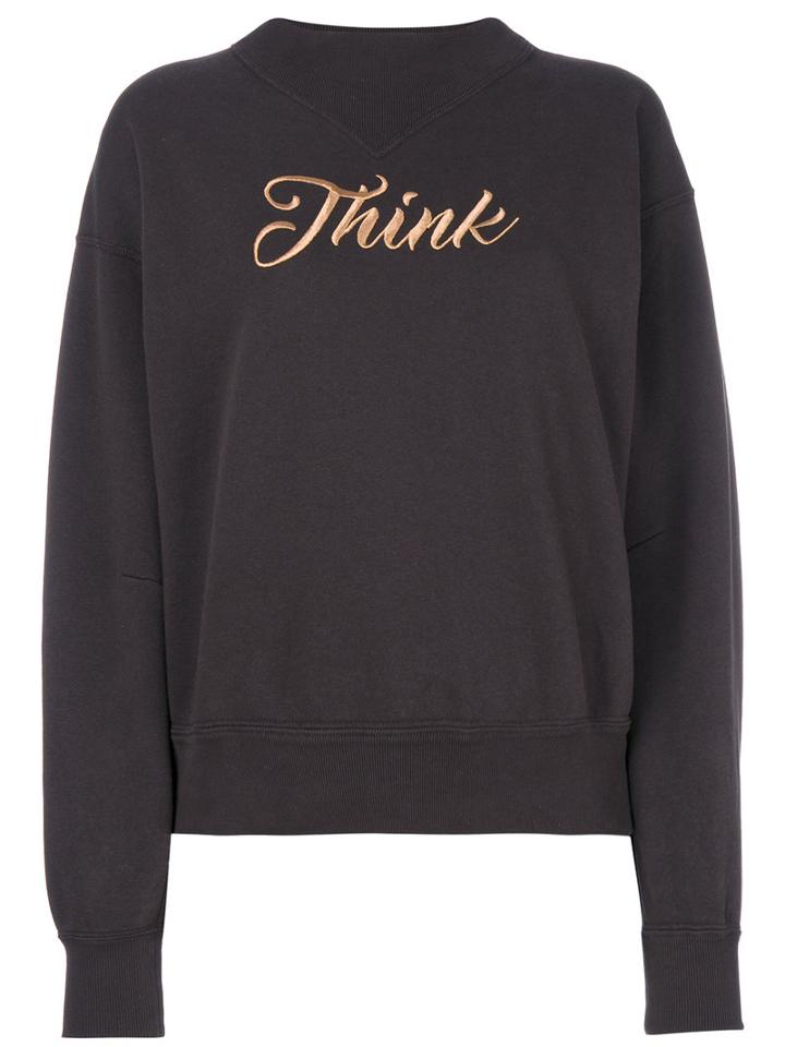 Isabel Marant Étoile - 'think' Embroidery Sweatshirt - Women - Cotton/polyester/viscose - 36, Black, Cotton/polyester/viscose