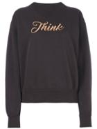 Isabel Marant Étoile - 'think' Embroidery Sweatshirt - Women - Cotton/polyester/viscose - 36, Black, Cotton/polyester/viscose