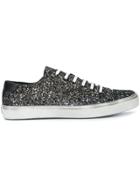 Saint Laurent Glitter Low Top Sneakers - Black