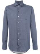 Fay Printed Shirt, Men's, Size: Large, Blue, Cotton