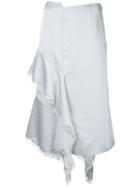 Irene Asymmetric Draped Skirt, Women's, Size: 36, Grey, Polyester