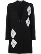 D.exterior Argyle Knit Cardigan - Black