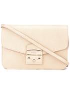 Furla Fold-over Closure Crossbody Bag, Women's, Nude/neutrals, Leather/metal (other)