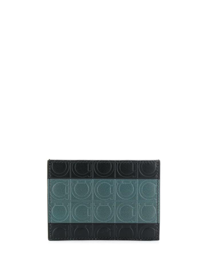 Salvatore Ferragamo Gancini Two Toned Cardholder - Black