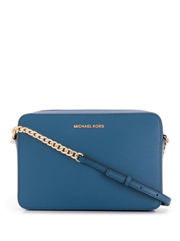 Michael Michael Kors Logo Plaque Shoulder Bag - Blue