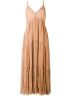 Mes Demoiselles - Celeste Tiered Maxi Dress - Women - Viscose - 36, Pink/purple, Viscose